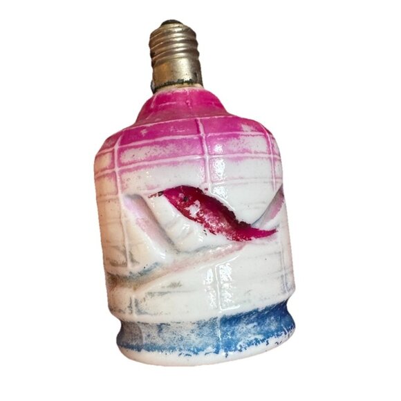 3 Vintage Christmas Light Bulb Figural Milk Glass Painted, Floral, Bird, Green - Picture 3 of 10